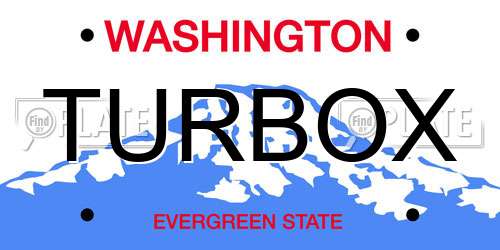 TURBOX Washington License Plate
