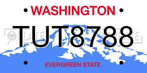 TUT8788 Washington License Plate
