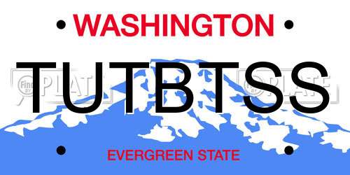 TUTBTSS Washington License Plate