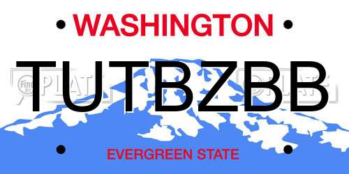 TUTBZBB Washington License Plate