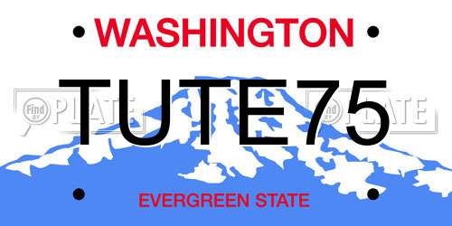TUTE75 Washington License Plate