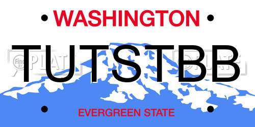 TUTSTBB Washington License Plate