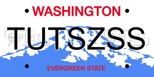 TUTSZSS Washington License Plate