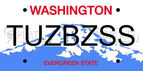 TUZBZSS Washington License Plate