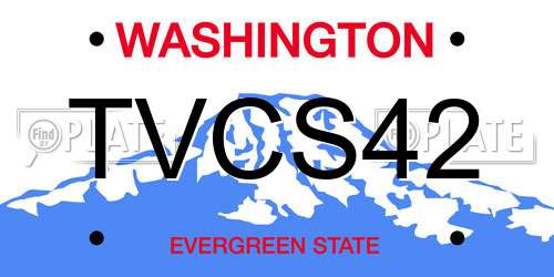 TVCS42 Washington License Plate