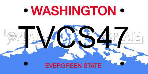 TVCS47 Washington License Plate