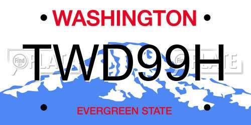TWD99H Washington License Plate