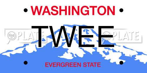 TWEE Washington License Plate