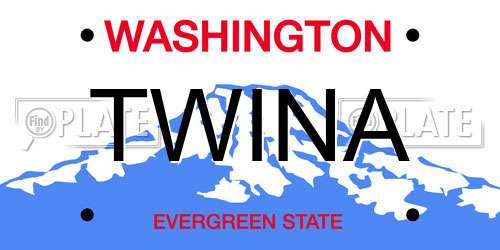 TWINA Washington License Plate