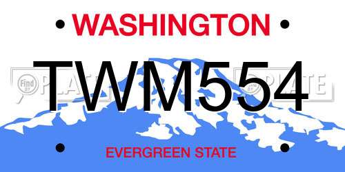 TWM554 Washington License Plate