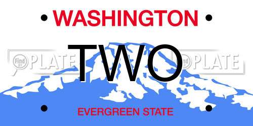 TWO Washington License Plate