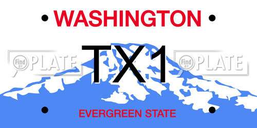 TX1 Washington License Plate