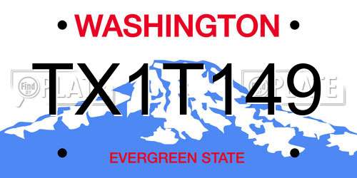 TX1T149 Washington License Plate