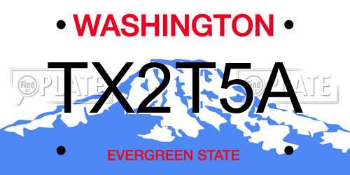 TX2T5A Washington License Plate