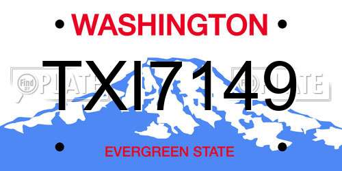 TXI7149 Washington License Plate