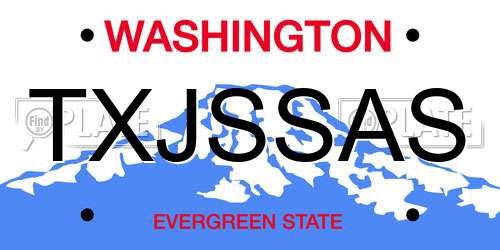 TXJSSAS Washington License Plate