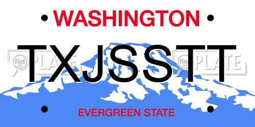 TXJSSTT Washington License Plate