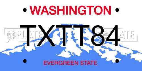 TXTT84 Washington License Plate