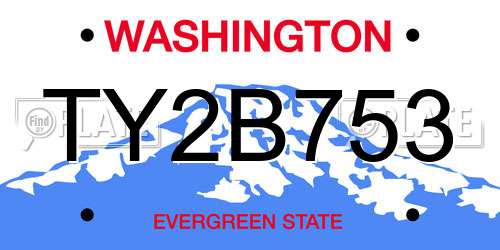 TY2B753 Washington License Plate