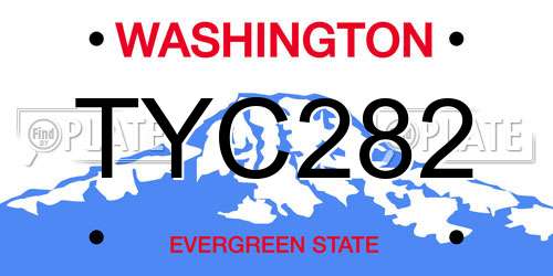 TYC282 Washington License Plate