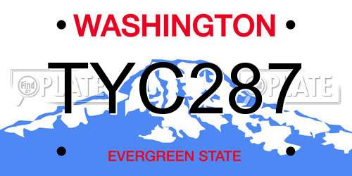 TYC287 Washington License Plate