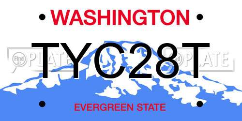 TYC28T Washington License Plate