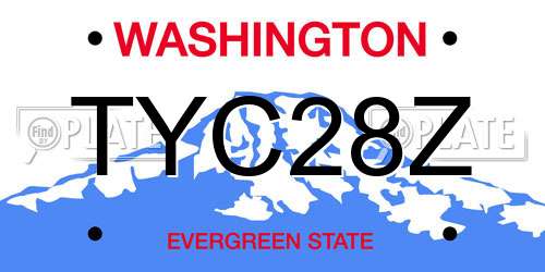 TYC28Z Washington License Plate