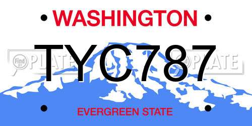 TYC787 Washington License Plate