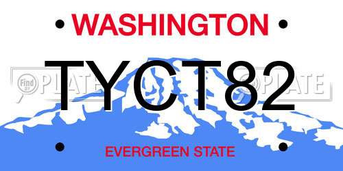 TYCT82 Washington License Plate