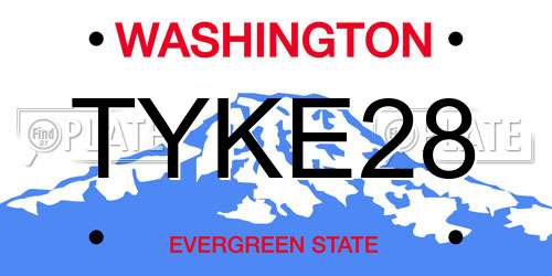 TYKE28 Washington License Plate