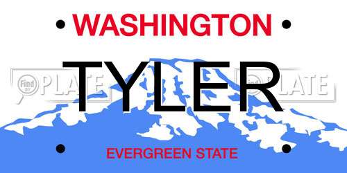 TYLER Washington License Plate