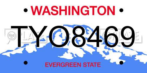 TYO8469 Washington License Plate