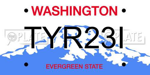 TYR23I Washington License Plate