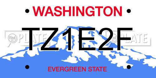 TZ1E2F Washington License Plate