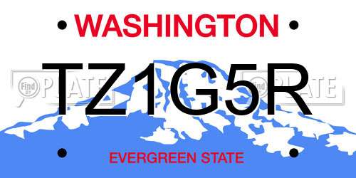 TZ1G5R Washington License Plate