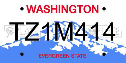 TZ1M414 Washington License Plate