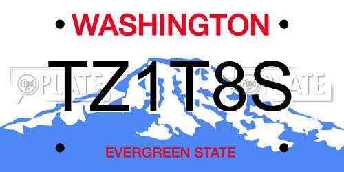 TZ1T8S Washington License Plate