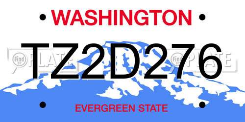TZ2D276 Washington License Plate