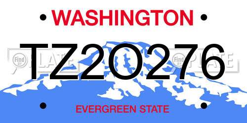 TZ2O276 Washington License Plate