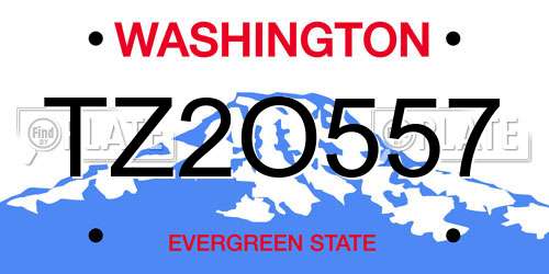 TZ2O557 Washington License Plate