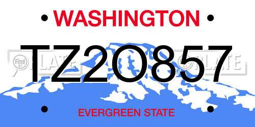 TZ2O857 Washington License Plate