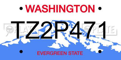 TZ2P471 Washington License Plate