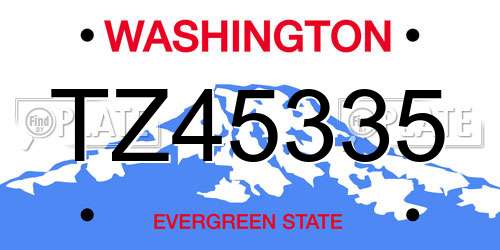 TZ45335 Washington License Plate