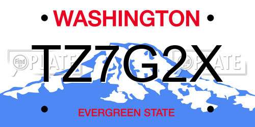 TZ7G2X Washington License Plate