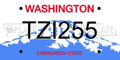TZI255 Washington License Plate