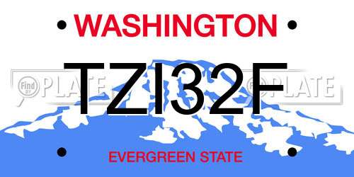 TZI32F Washington License Plate