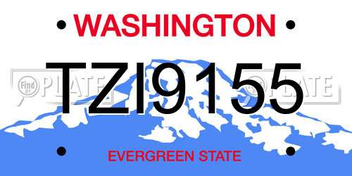TZI9155 Washington License Plate