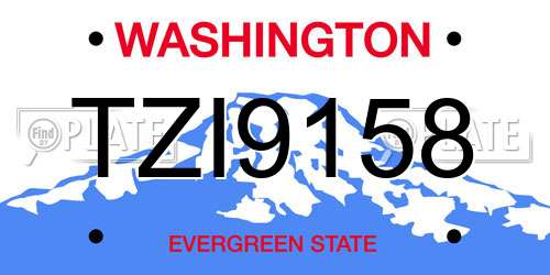 TZI9158 Washington License Plate