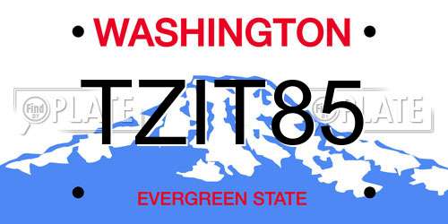TZIT85 Washington License Plate