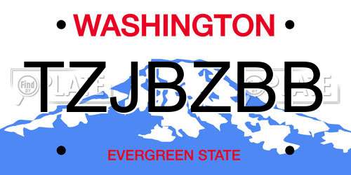 TZJBZBB Washington License Plate